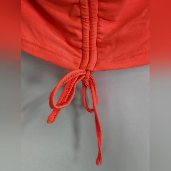 NWT Superdown Ariya Ruched Halter Mini Dress Neon Orange XXS NEW - Picture 6 of 10